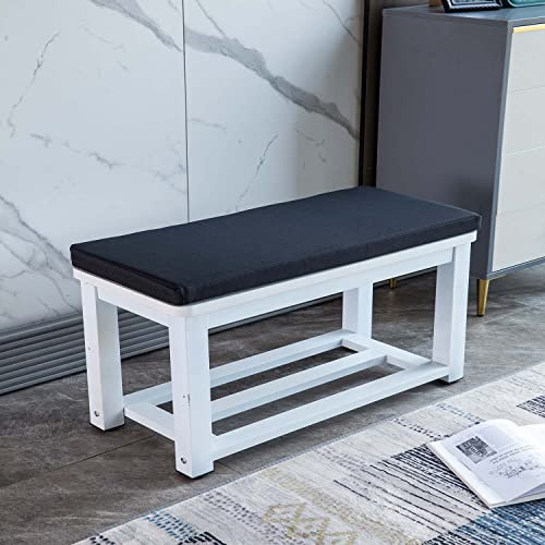 TONGha Cuscino per panca 60x30x3cm Cuscino per sedile mobili, Cuscino per sedia in schiuma spessa rimovibile antiscivolo per esterni interni giardino patio altalena sedile della finestra, nero