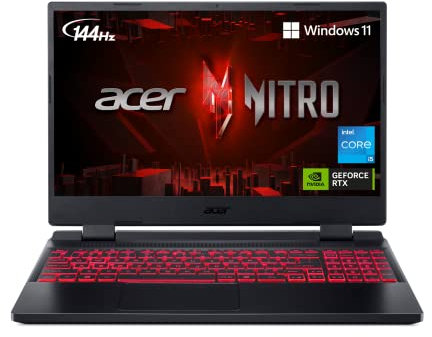 Acer Nitro 5 Gaming Laptop, Intel Core i5-12500H, NVIDIA GeForce RTX 3050, GPU, 15.6 FHD 144Hz IPS Display, 8GB DDR4, 512GB PCIe, SSD, American English Backlit Keyboard