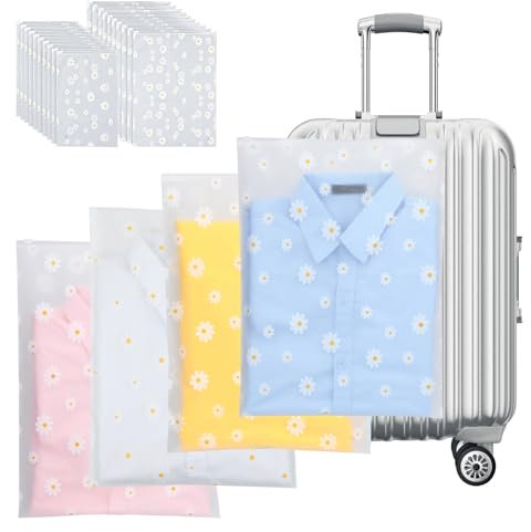 AiQInu 20 Piezas Bolsas de Almacenamiento de Viaje, Bolsas Zip Grandes, Bolsa de Transparente, Multifunción Bolsa Organizador