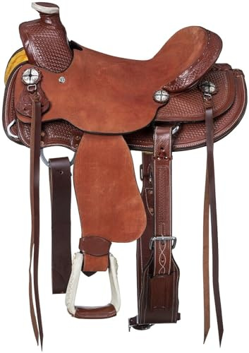 Western Roping Sadel Wade Roper Läder Häst Ranch Sadel 35,56 cm till 45,72 cm Grov ST-WLS-124