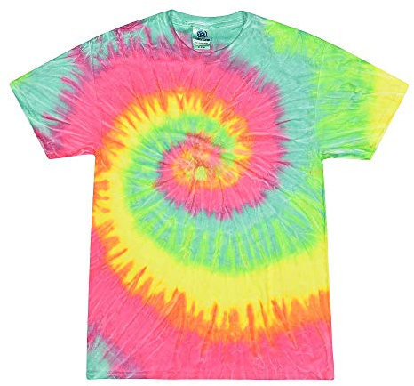 TICTEX - Camiseta unisex Batik de Colortone – Camisas coloridas para mujer y hombre – Tie-Dye – Ropa hippie – Camiseta neón de algodón S M L XL XXL 3XL 4XL 5XL, S