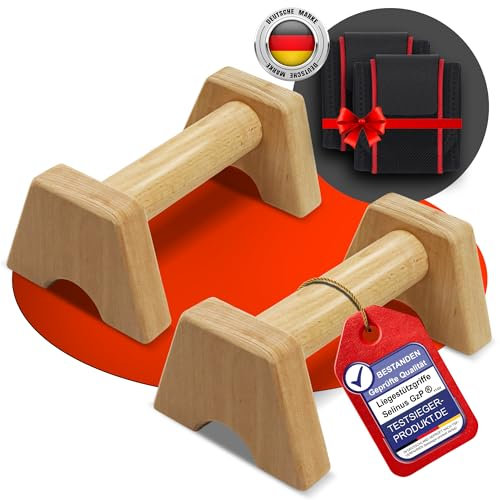 Liegestützgriffe aus Buche Holz – Gelenkschonend & Rutschfest – Perfekt für Calisthenics, Handstand & Push-Ups – Hochwertige Fitnessgeräte für Zuhause & Outdoor – Robust & Leicht zu Transportieren
