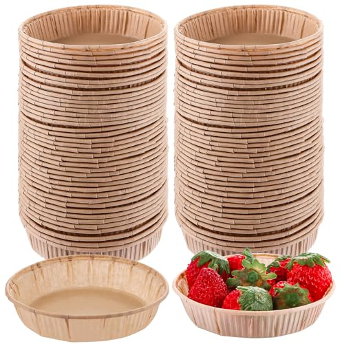 MUXHEL 200 stycken tartelettformar, 10 cm kakform liten, muffinsformar papper liten, tartlettformar papper, papper tårtformar för bakning, mini muffins pappersformar, för cupcakes pudding
