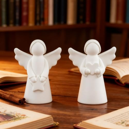 Stampi in silicone a forma di angelo natalizio, 2 stampi in silicone 3D, forma di angelo, per Natale, per versare, in silicone, per candele in gesso (B)