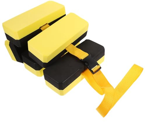 Hohopeti Cinturón de Natación de EVA para Entrenamiento Flotador de Cintura Ajustable Negro y Amarillo Ayuda para Natación y Flotación Acuática Adecuado para Piscina y Principiantes