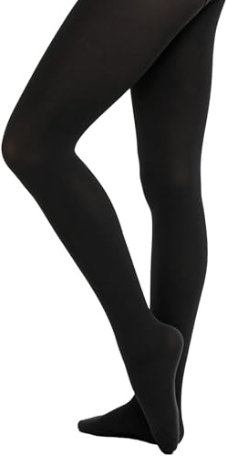 Wikoan Women's Tights, Footed Dance Ballet Tights 80 Denier Dance Tight for Women,Black,L/XL