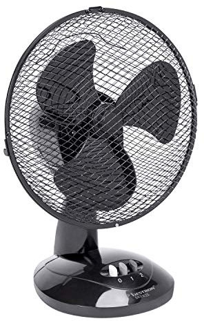 Bestron Ventilateur de table mobile Ø 27cm, Petit ventilateur avec 2 niveaux de vitesse & fonction oscillation 75°, Hauteur : 29 cm, 30 Watts, DDF27Z, Couleur: Noir,