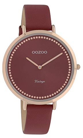 Oozoo Vintage Damenuhr Lederband 40 MM Rose/Weinrot/Weinrot C9851