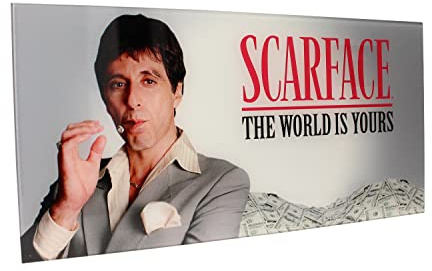 SD Toys - The World Is Yours Fondo Gris Poster De Vidrio Scarface 60x30 Cm