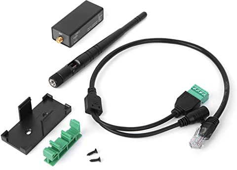 Convertidor WiFi Servidor Serie con Interfaz RJ45 Antena Externa Soporte Modbus TCP Módulo Comunicación Inalámbrica Montaje en Pared para Automatización Industrial y Control Remoto