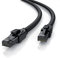 CSL - CAT8.1 Netzwerkkabel 40 Gbits - 3m - Baumwollmantel - Black Series - LAN Kabel Patchkabel RJ45 - Gigabit Ethernet Cable - 40000 Mbits - S/FTP PIMF Schirmung - kompatibel zu CAT6 CAT7