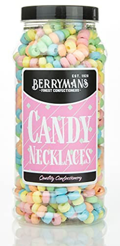 Original Candy Necklace (Sweet Necklace) Retro Sweets Gift Jar by Berrymans Sweet Shop - Classic Sweets, Traditional Taste.
