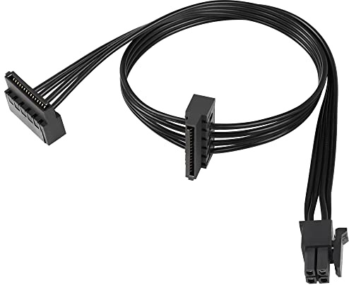 QIANRENON Mini 4-stifts till 2X högervinklad SATA-hårddiskkabel förlängningskabel SATA 4-stifts 1 till 2