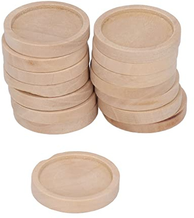50 st naturliga tomma träskivor 3 cm oavslutade runda träcirklar hängskålar träspån för DIY-projekt Bröllopsfestivaler Bakgrundsdekoration