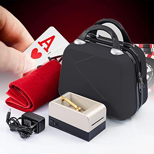 Distributeur Automatique de Cartes, Machine de fractionnement de Cartes rotative à 360 ° Portable avec Nappe de Poker et Batteur de Cartes à Jouer électrique pour 2 à 8 Personnes, Pas de fonctio