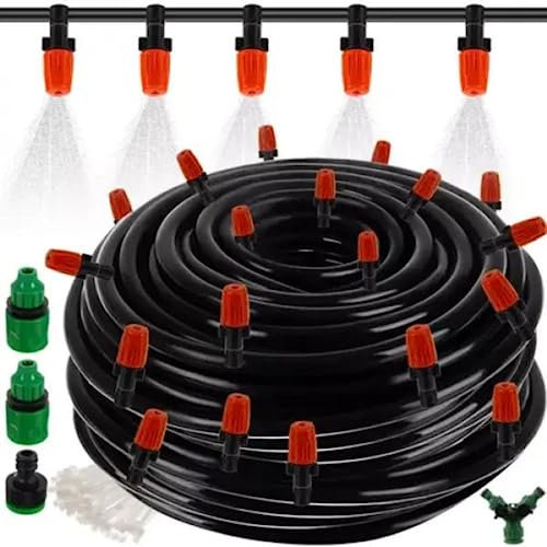 SISTEMA NEBULIZADOR Terraza Jardín 20 METROS Kit PULVERIZADOR AGUA ó Difusor Para Vacaciones, Uso Personal Por Nebulizadores ó Uso De Riego Para Goteo ó Por Difusores Tubo Aspersor Plantas Macetas