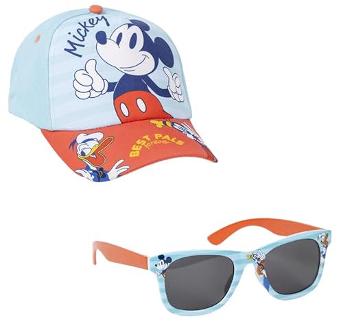 CERDÁ LIFE'S LITTLE MOMENTS Unisex Kids Mickey Hut und Sonnenbrille Set Sunglasses, Multicolor, Standard