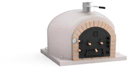 MOVELAR - Horno de Leña Exterior de Obra VESUVIUS (Blanco - 120 x 120 x 85 cm) - Horno de leña exterior, cocción eficiente, aislado con corcho, 3 mantas cerámicas incluidas - REF: M00422