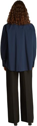 Tommy Hilfiger Chemise Femme Poplin Regular Fit, Bleu (Dark Night Navy), 40