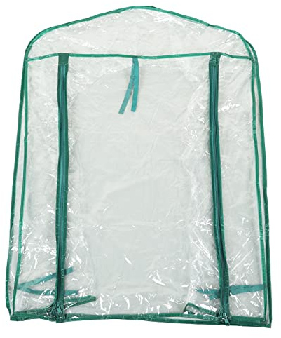 Cubierta de Repuesto para Invernadero de PVC de 69x49x92cm para Estantes de 2 Niveles, Mini Invernadero Transparente con Puertas Enrollables para Flores, árboles, Arbustos,