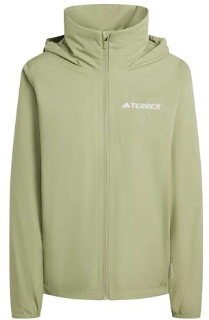 adidas Women's Terrex Multi Essentials 2 Layer Rain Jacket, tent green, L