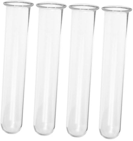 HEALEEP Lot de 4 tubes à essai en verre pour plantes hydroponiques - Pour décoration de bureau, maison, bureau