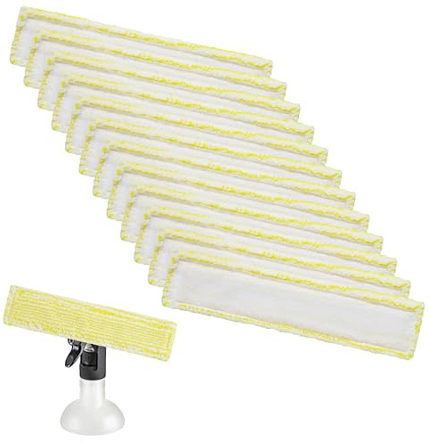 12 piezas Almohadillas de Recambio para Aspiradoras de Ventanas Kärcher,Accesorios para Aspiradoras de Ventanas,Funda de Microfibra de Recambio para Mopa,para Kärcher WV2 WV5 WV6 Plus Premium
