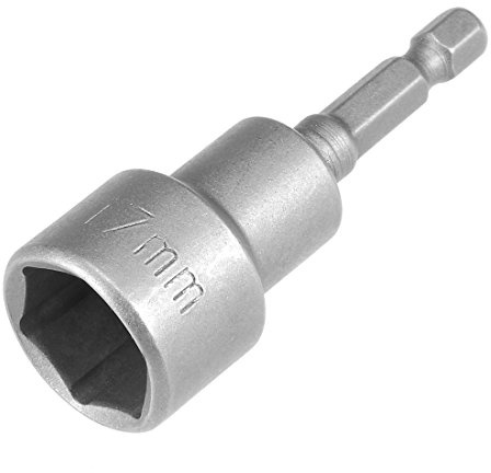 Sourcingmap 1/4 Quick-Change Hex Shank 17mm Magnetic Nut Setter Driver Drill Bit, 65mm Length, Metric