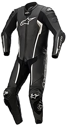 Alpinestars Missile V2 Costume da moto monopemo in pelle, nero/bianco, 56