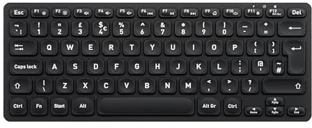 Perixx PERIBOARD-732B Wireless 2.4 GHz Backlit Mini Keyboard, X Type Scissor Keys, White Backlit, UK QWERTY, Black