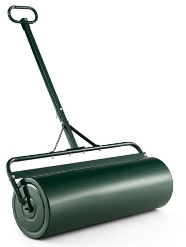 COSTWAY Lawn Roller Push/Tow Behind a Tractor Sod Drum Roller for Garden Yard Park Farm (Green)