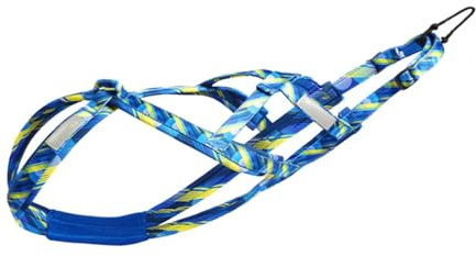 JISADER Arnés para Correr para Perros, Arnés para Tirar, Bikejoring, Entrenamiento Profesional, Skijoring, Arnés para Trineos Tirados por Perros, Arnés, L Azul
