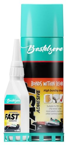 Supercolla con attivatore spray. Super colla con acceleratore adesivo. Colla multiuso professionale. Per riparazioni universali con elevata forza adesiva (Colla da 100 g con spray da 400 ml)