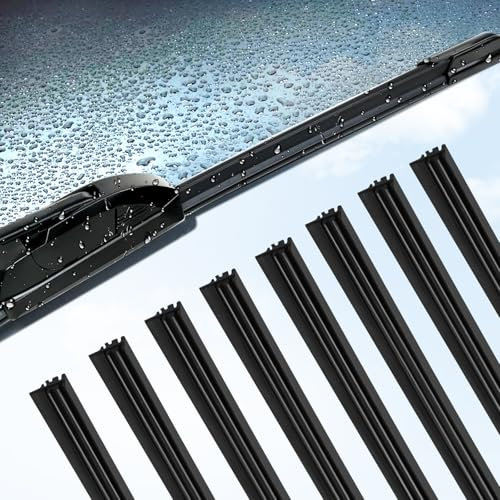 Kayqbonke 8 Stück Scheibenwischer Gummi, 700mm Wischergummi, Scheibenwischer Wischergummi Kompatibel mit Mehrheit Scheibenwischern, Schneidbar, Zerlegbar