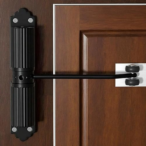 Automatischer Türschließer, 1 Stück Türschliesser für Innen- und Außenbereich, Ideal für Zimmertüren, Büros, Gartentore (Schwarz)
