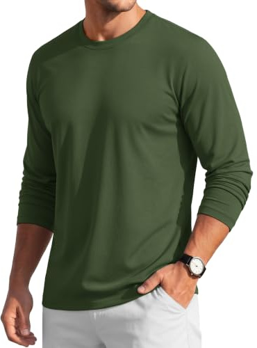 MAGCOMSEN Sweat Crew Neck Sudadera para Hombre Camiseta de Manga Larga