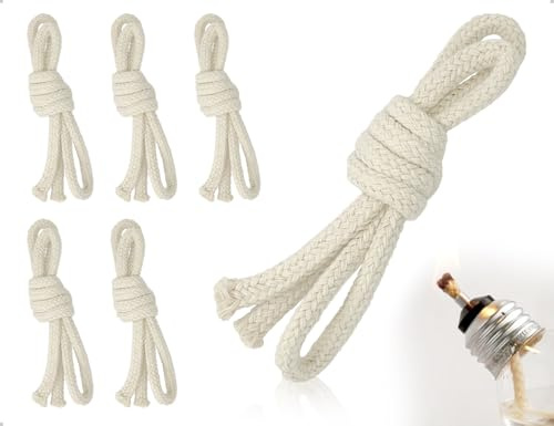 AOYEGIC 5 Pezzi Stoppini per Lampade a Olio,Candele per Lampade a Olio in Cotone,Bobine di Ricambio per Alcol per Artigianato,Fabbricazione di Candele,Insegnamento in Laboratorio e Lampade ad Alcol