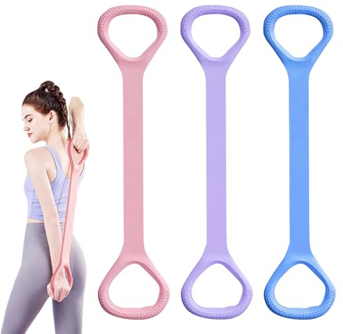 3 stycken handtag elastiskt dragrep, 45 cm pilates squat bröstförlängare | muskelträning förlängare, figur 8 motståndsband, träningsband pilatesstretchband, för Finess träning gymnastik yoga pilates