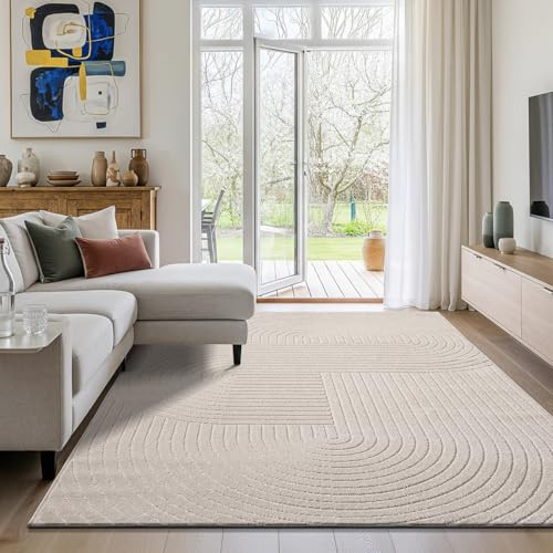 Mia´s Teppiche Viano - Outdoor Teppich, wetterfest & pflegeleicht, langlebig, für Wohnzimmer, Schlafzimmer & Terrasse, Creme, 160 x 220 cm