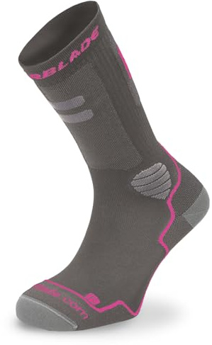 Rollerblade Damen High Performance Socken, Dark Grey Pink, M EU