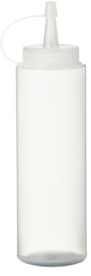 METRO Professional 6 x Dosierflaschen mit Spritztülle (260 ml) | Spenderflasche | Quetschflasche | Squeezebottle | Saucenflasche für gewerblichen Einsatz geeignet | Ø 5cm, 18cm | transparent