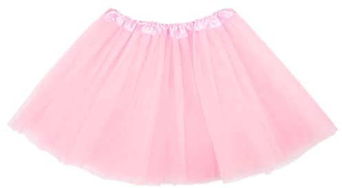 FUREINSTORE Falda de Tutú para Niñas, Falda de Tul para Ballet 3 Capas Elástica Disfraz de Princesa Carnaval 30cm de Largo Talla Única (Rosa)
