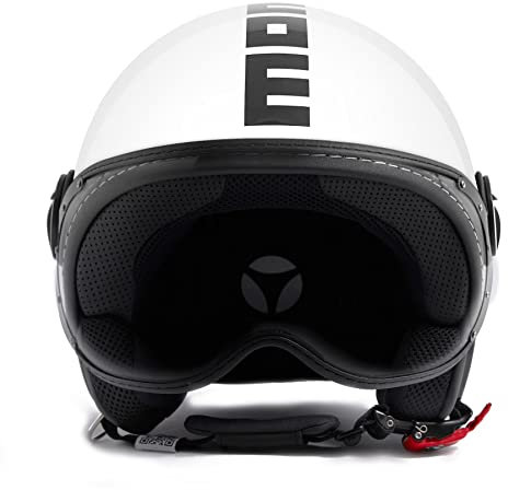 CASCO JET MOMO FIGHTER FGTR CLASSIC BIANCO SCRITTA NERO TAGLIA M