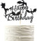 Arthsdite 1 x Drachen-Happy Birthday-Kuchenaufsatz, Drachen-Kuchenaufsatz, Dekoration für Drachen-Thema, Geburtstagsparty, Dekoration, Zubehör, schwarzer Glitzer