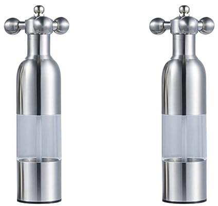 Macinasale Macinapepe Macina Spezie Set Di Macinini Per Sale E Pepe A Grossolanità Regolabili Da 2 Pezzi, Agitatori Di Sale E Pepe Alti Ricaricabili Macinaspezie Macina Pepe