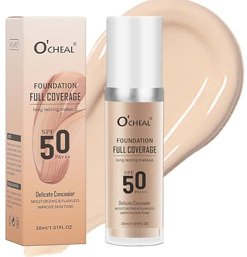 30ml Color Changing Foundation Liquid Flawless Colour Changwing Warm Skin Tone Foundation Makeup, Waterproof Long Lasting Moisturizing,with 1 Makeup Brush.(Natural colour)