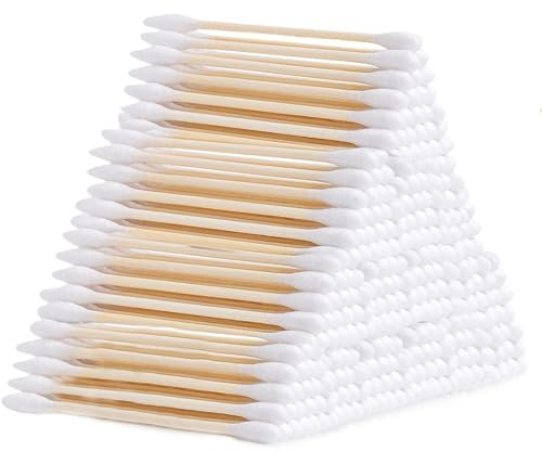 VAEIORP 200 pcs Wattestäbchen Einweg Holzstäbchen mit zwei Enden geeignet für Haushalt Schönheitspflege Reinigung und so weiter