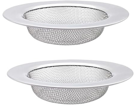 2Pcs Stainless Steel Kitchen Sink Strainer Plug, Bathroom Shower Hair Catcher Drain Cover, Sink Drain Strainer Protector Strainer Plug Hole Hair Filter