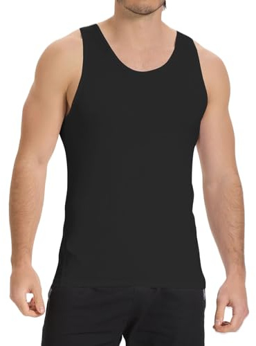 NuCamper Compression Vest for Men,Men's Gym Tank Tops Sports T Shirt, Men's Sleeveless Running Shirt, Quick Dry Functional Shirts Breathable Base Layer Vest for Sports Fitness Gym Black