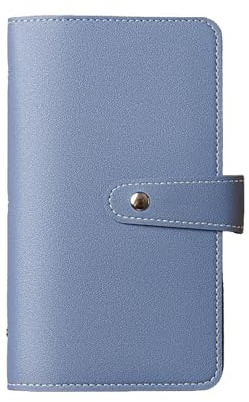 Business Card Holder for Purse Business Card Holder Book with 96 Card Slots Capacity, Business Card Book Case PU Leather Organization Binder Name ID Card Holder for Men & Women (1 Pack, 1-Blue)